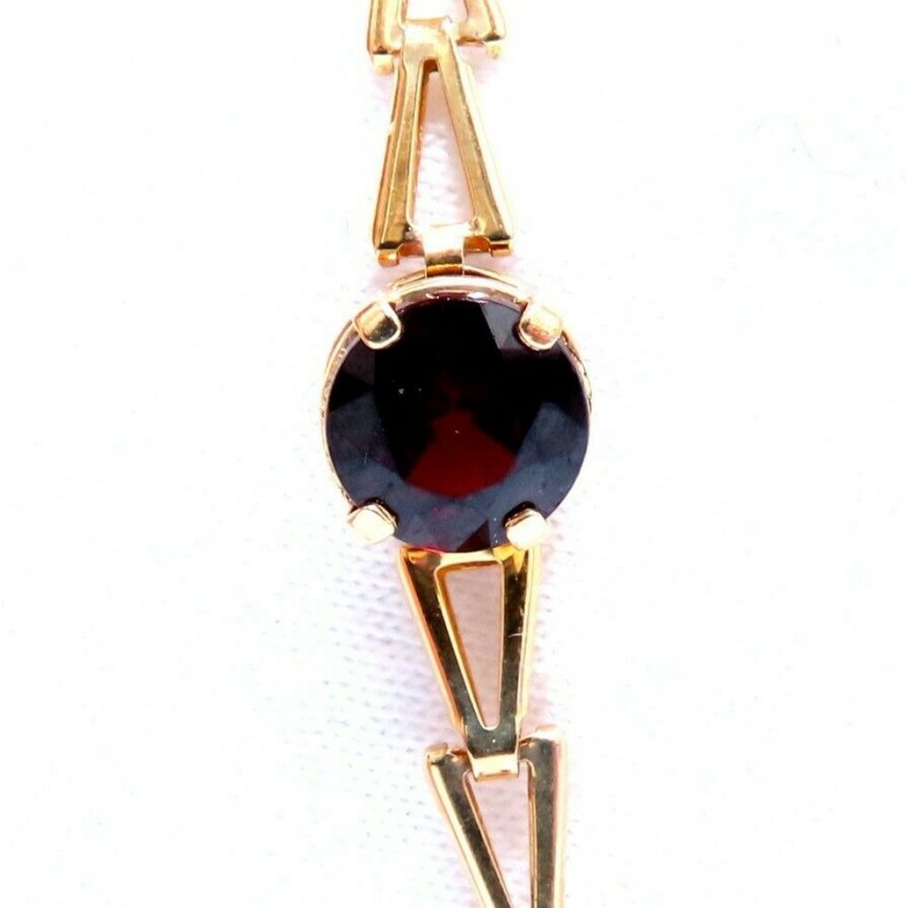 3.50ct natural garnets bracelet 14kt - Picture 5 of 6